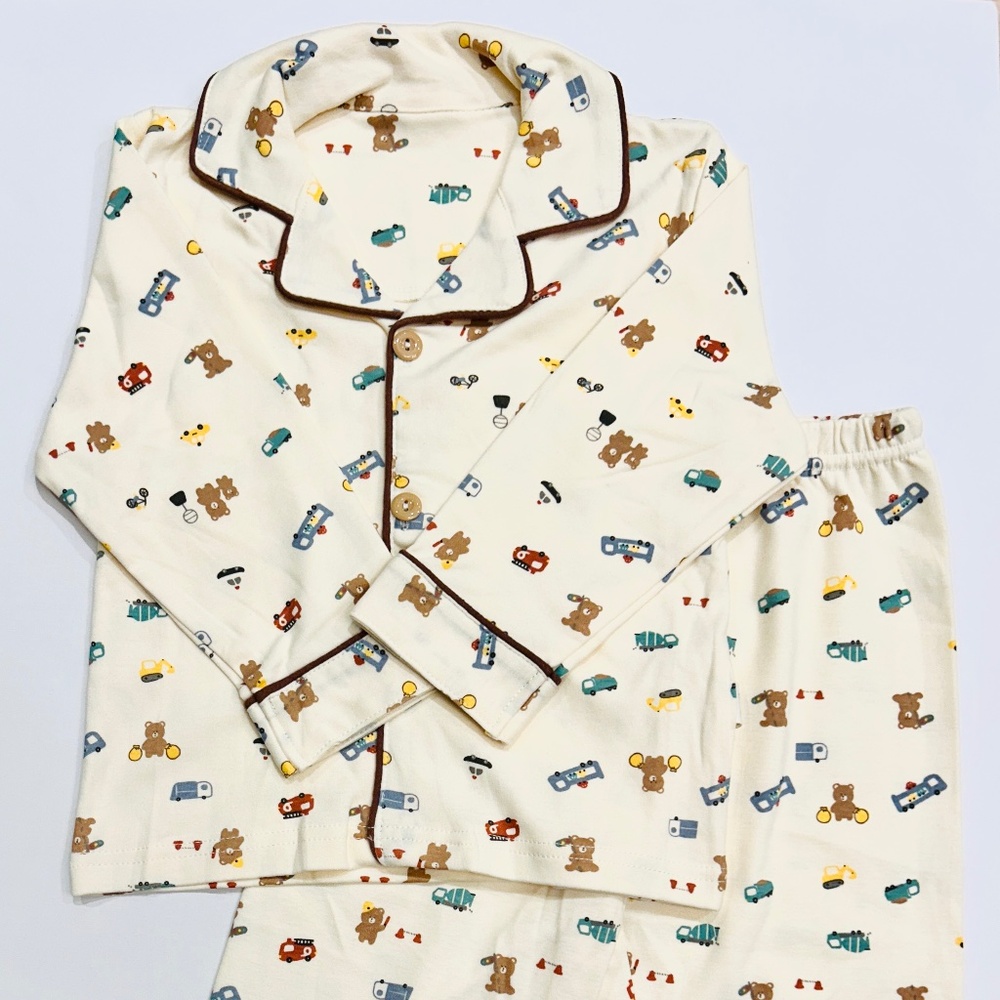Brand New Bread Rabbit 12M-4Y Boy's Bear & Truck Coat Style 2- Piece PJ